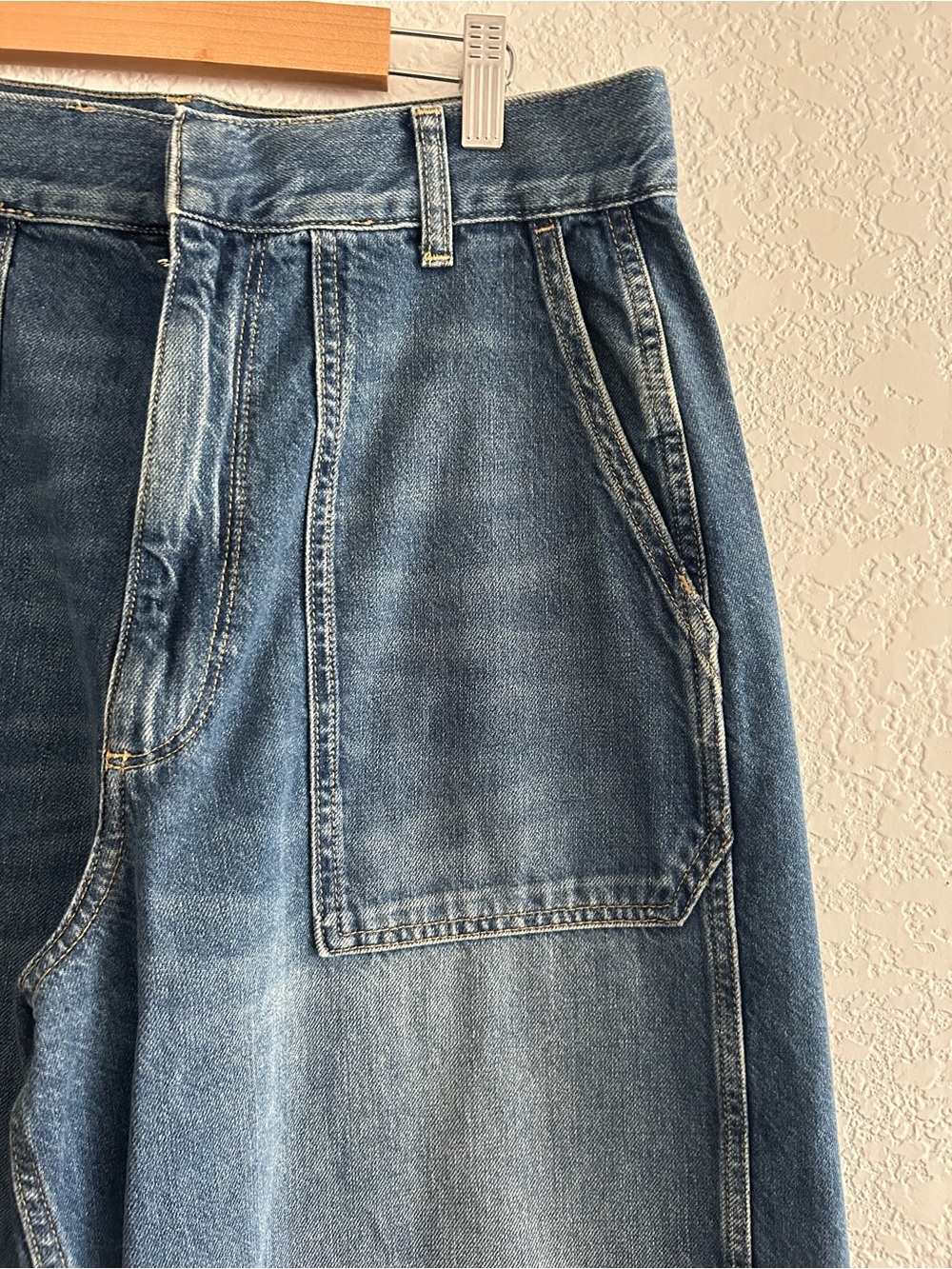 Anthropologie Pilcro Boho Retro Utility Wide Leg High Rise Jeans - Picture 5 of 9